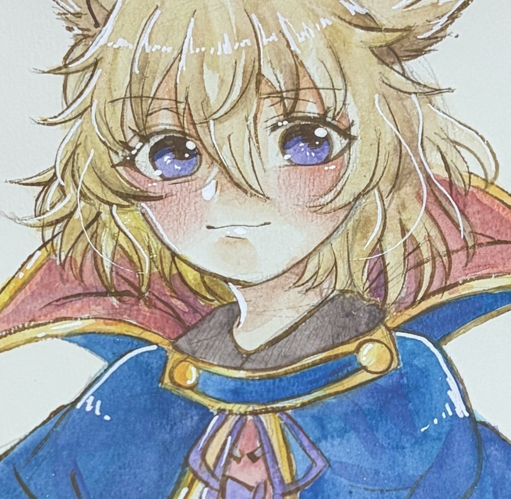 東方Project 豊聡耳神子 水彩画 ファンアート 原画