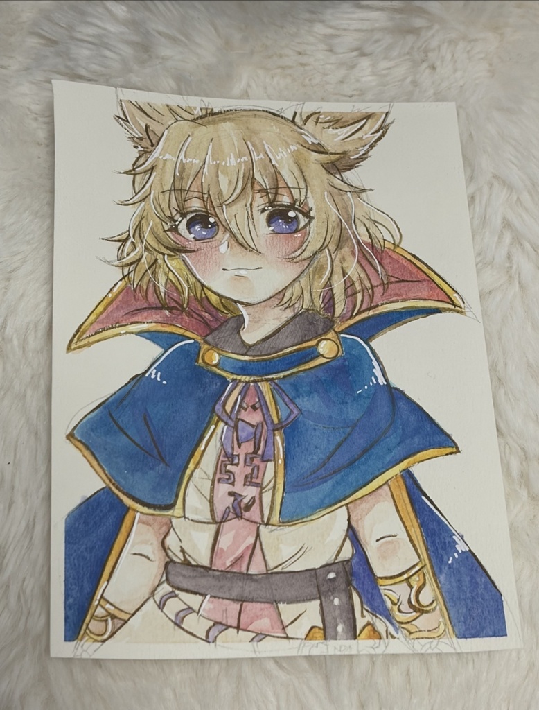 東方Project 豊聡耳神子 水彩画 ファンアート 原画
