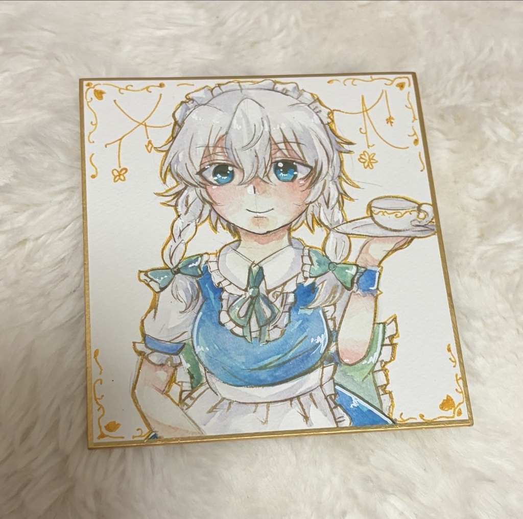 東方Project 十六夜咲夜 ファンアート 一点物 色紙 原画