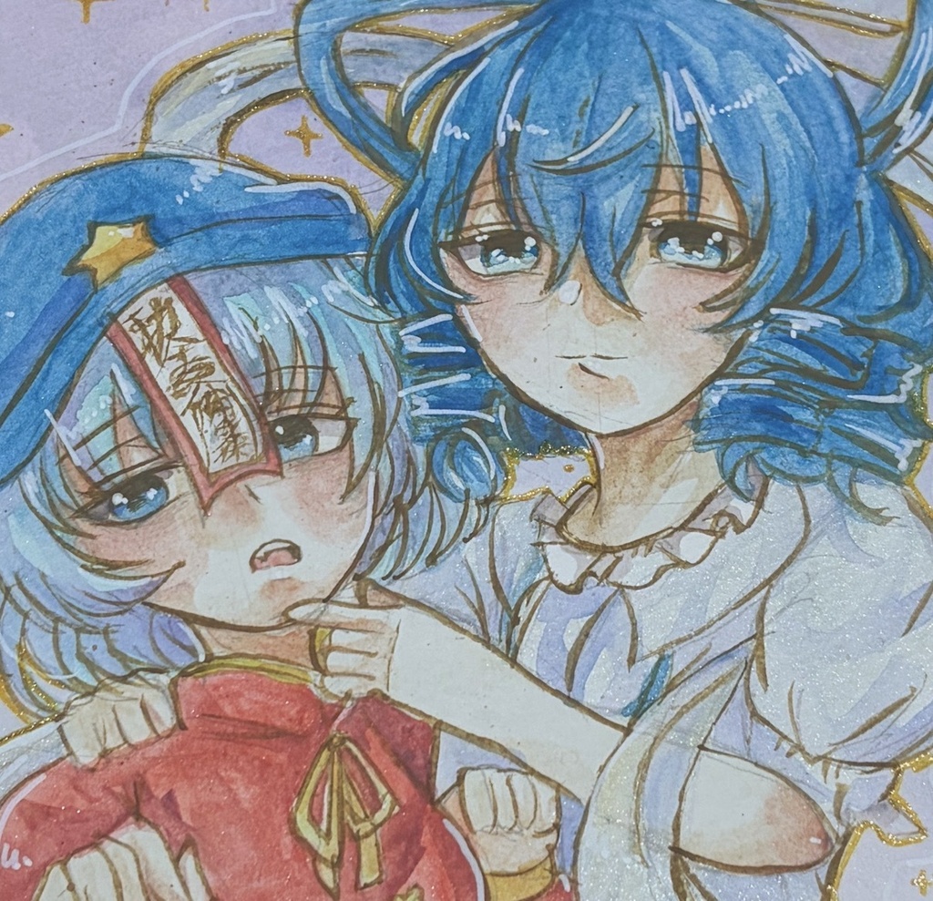 東方Project 宮古芳香 霍青娥 霍宮 ファンアート 一点物 色紙 原画