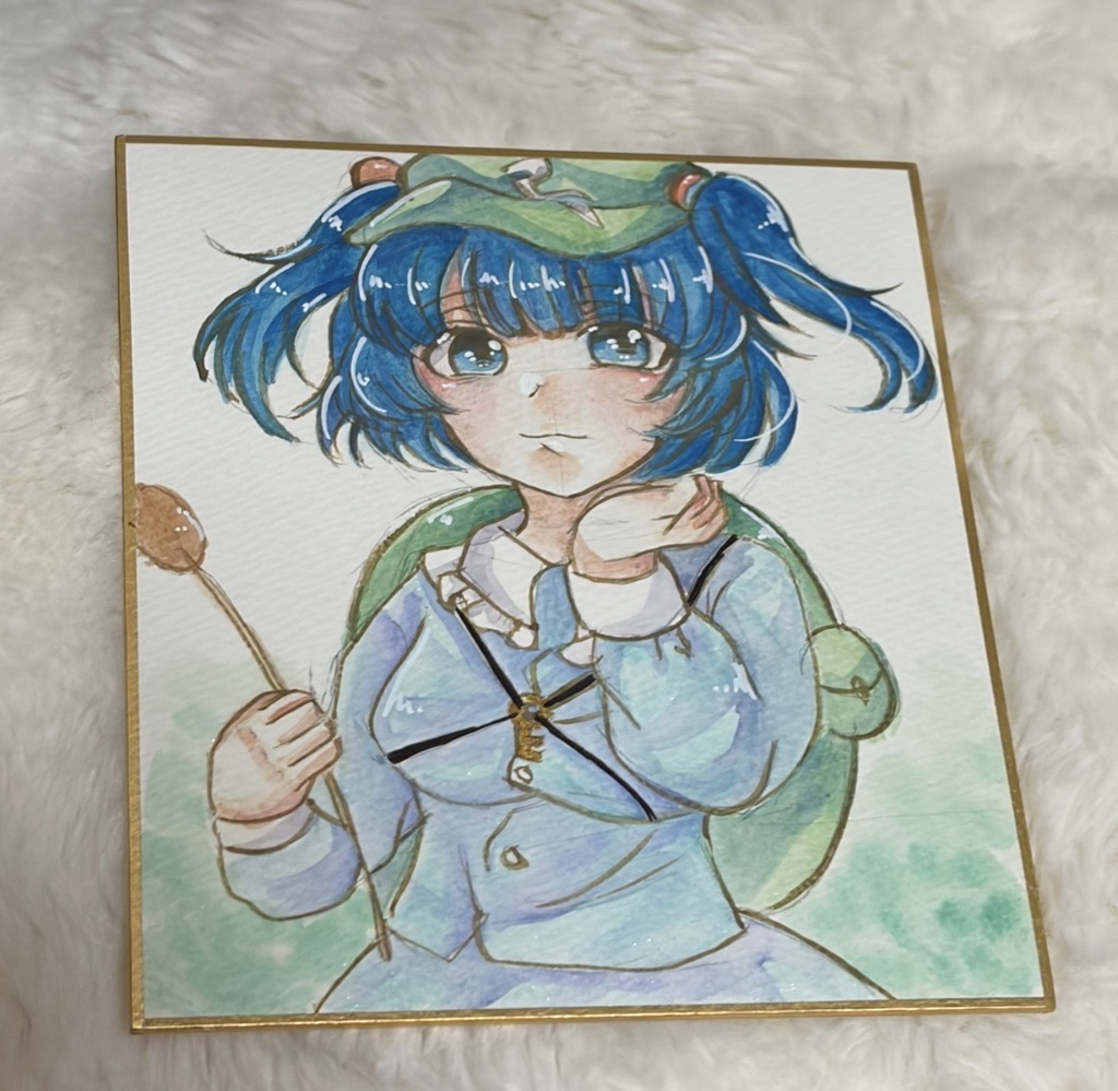 東方Project 河城にとり ファンアート 一点物 色紙 原画