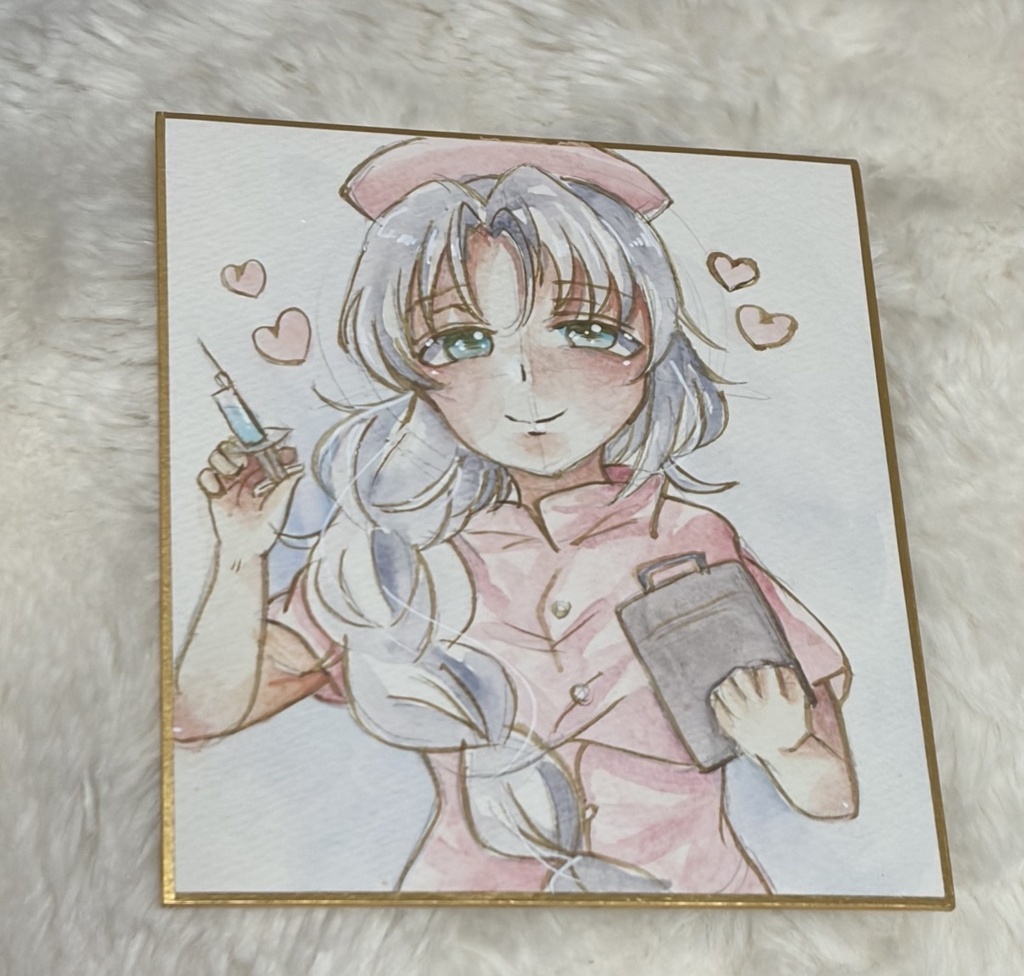 東方Project 八意永琳 めーりん ナース ファンアート 一点物 色紙 原画