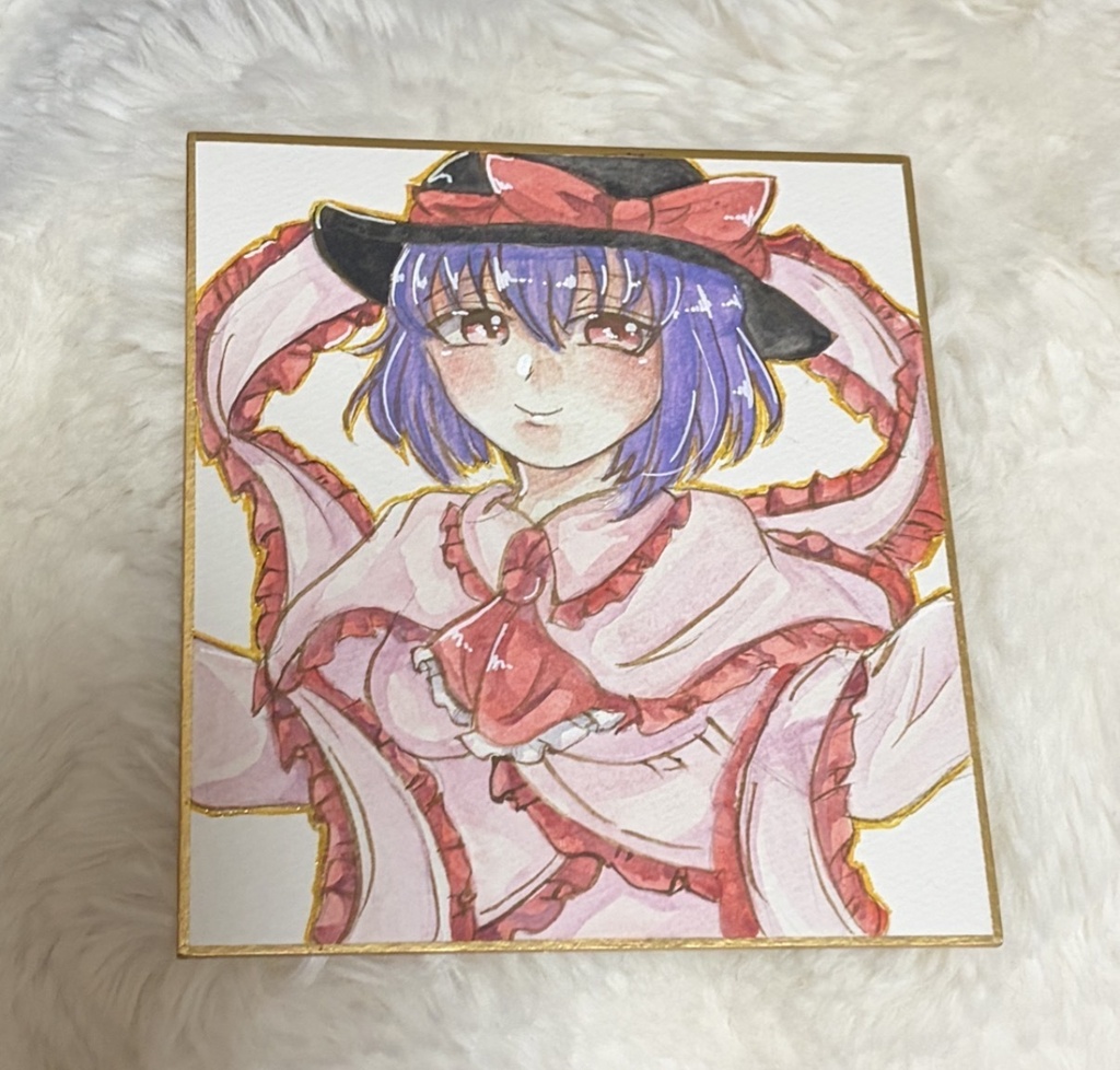 東方Project 永江衣玖 ファンアート 一点物 色紙 原画