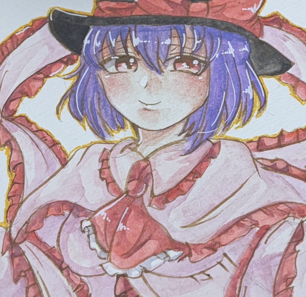 東方Project 永江衣玖 ファンアート 一点物 色紙 原画