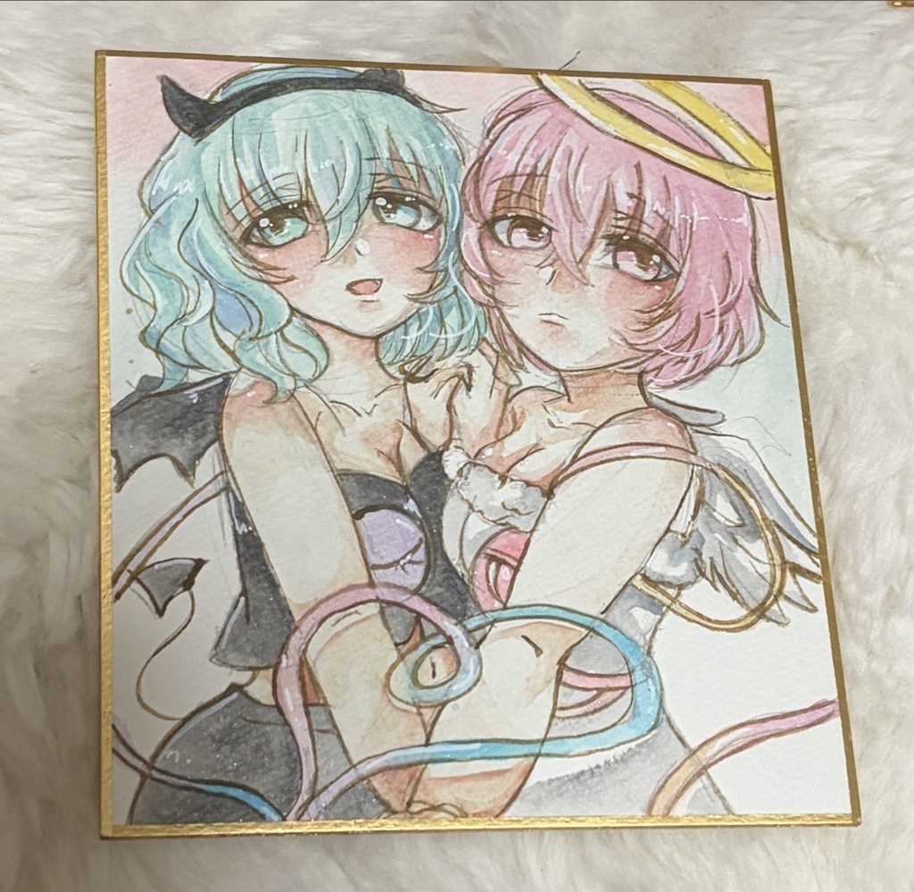 東方Project 古明地こいし 古明地さとり ファンアート 一点物 色紙 原画