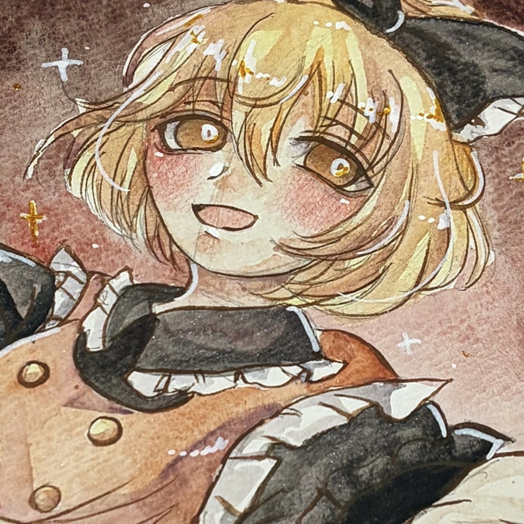 東方Project 黒谷ヤマメ ファンアート 一点物 色紙 原画