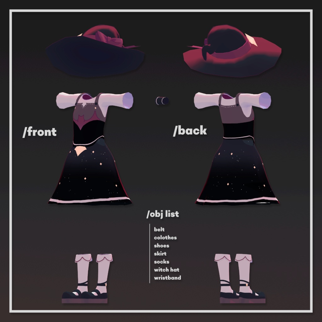 【カリン用衣装】Bat Night Star【ハロウィンワンピ】