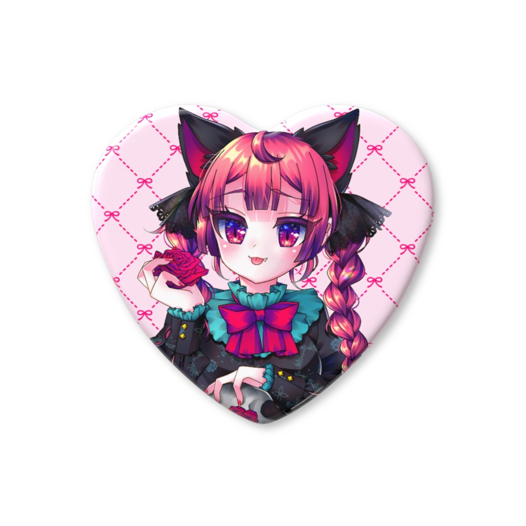 お燐ちゃんハート缶バッジ♡