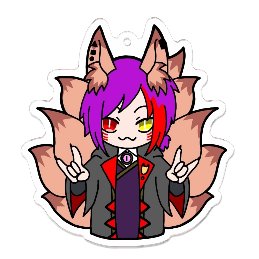 狐谷紫紅プチギフアクリルキーホルダー