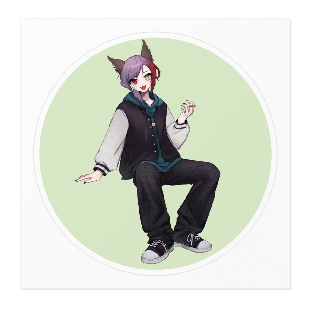 狐谷紫紅ステッカー