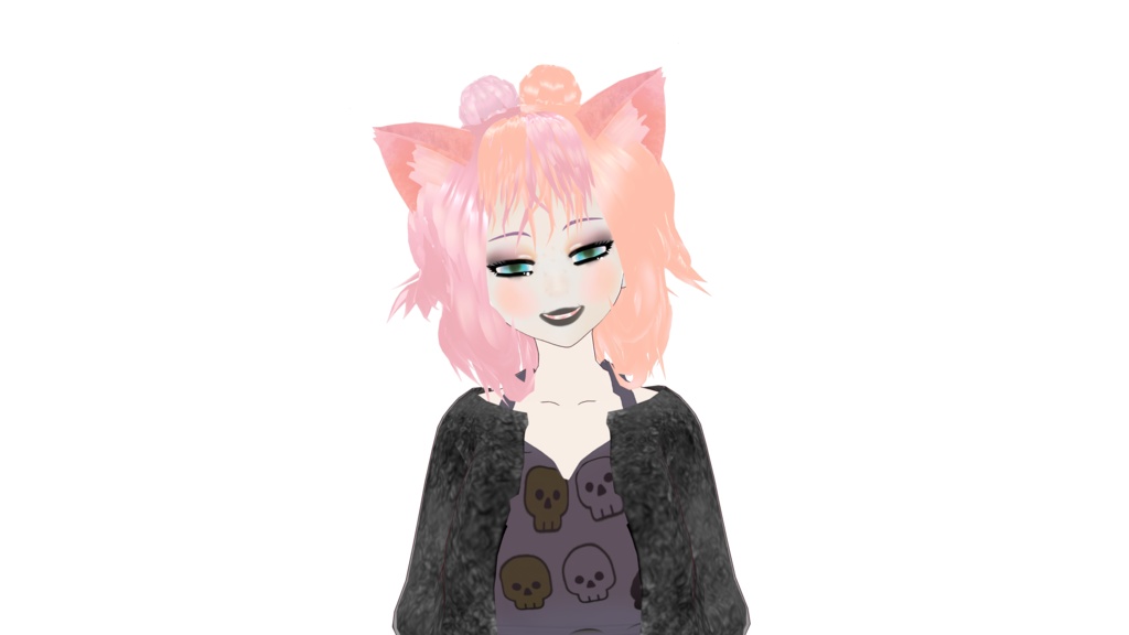 Fluffy Orange and Pink Split Hair Style Space Buns 