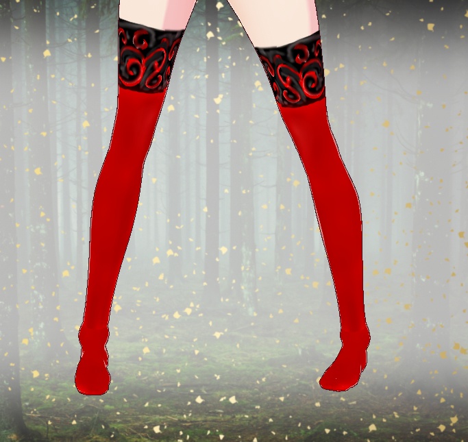 Thigh High Red and Black Stockings