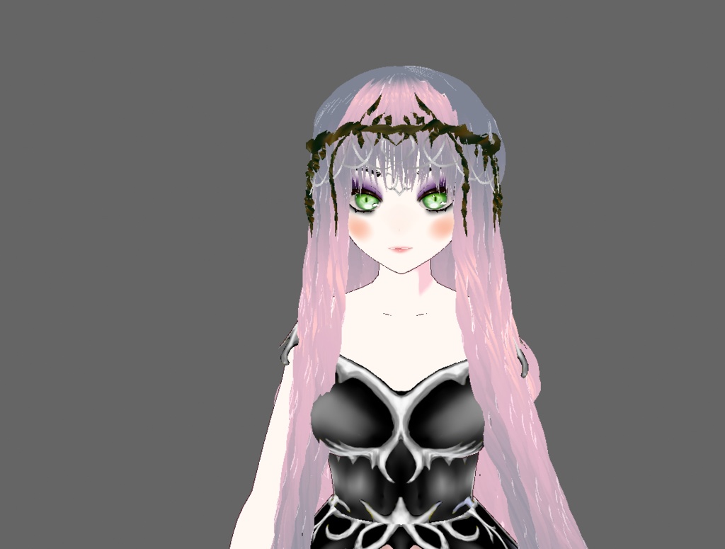 Pink Gothic Long Wavy Hairstyle with Crown