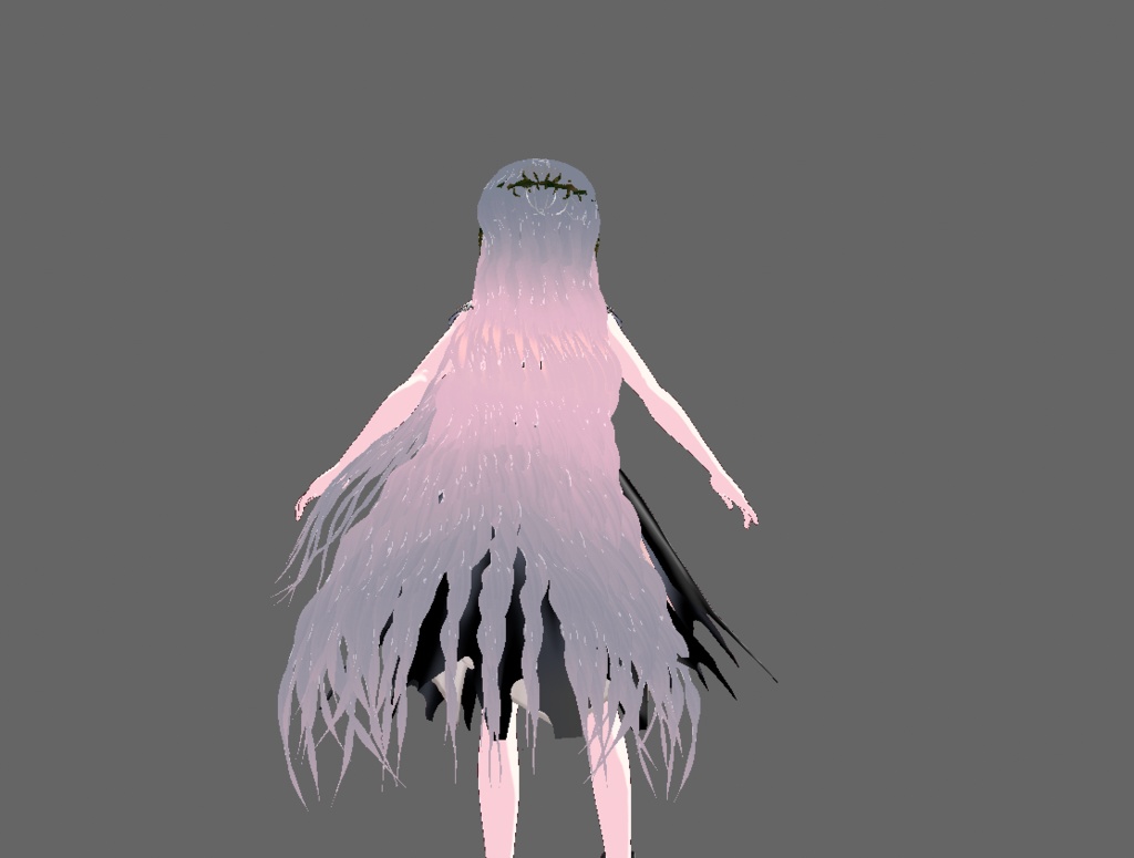 Pink Gothic Long Wavy Hairstyle with Crown