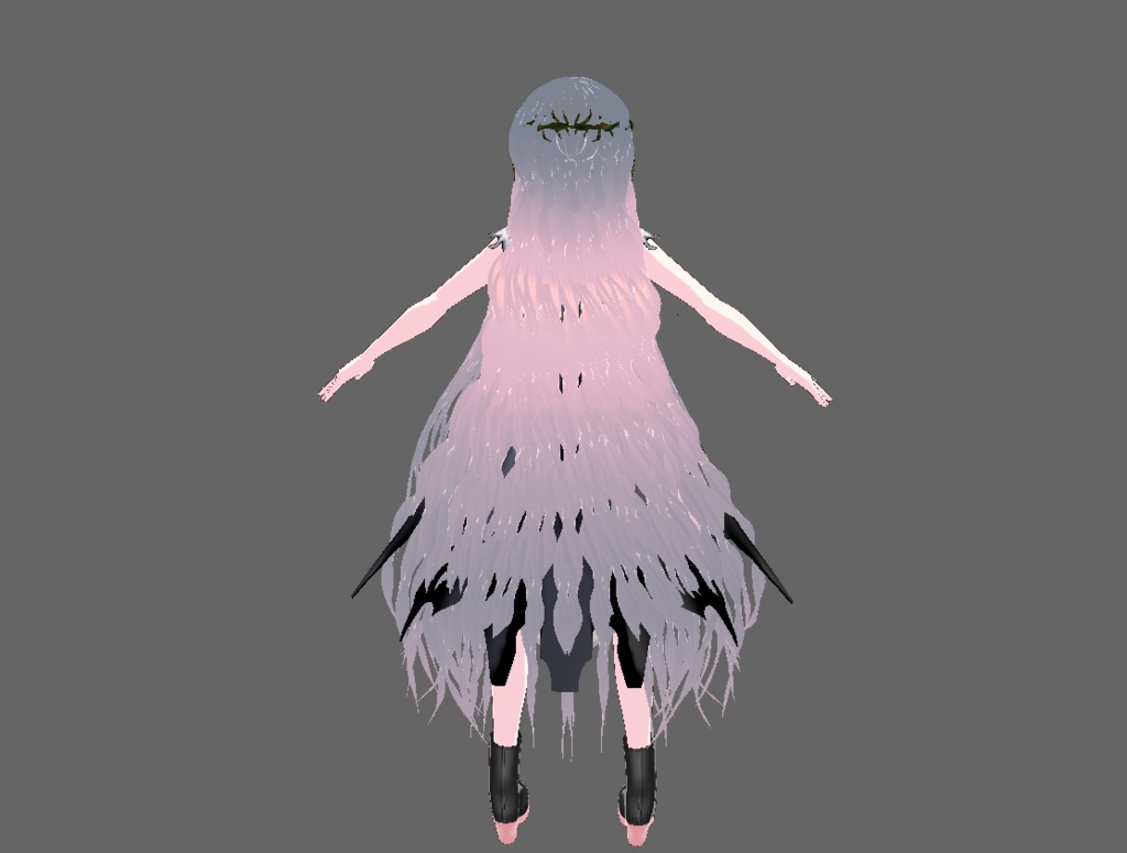 Pink Gothic Long Wavy Hairstyle with Crown