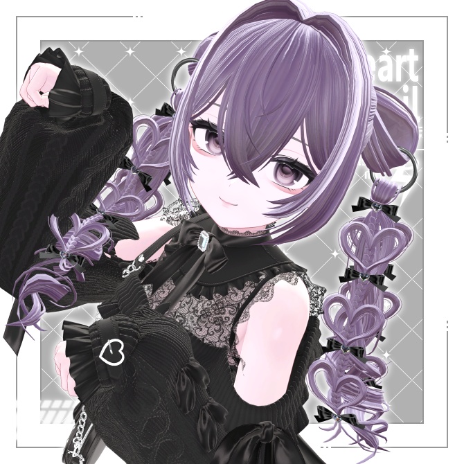 【VRC想定】ハートツインテール【しなの対応】