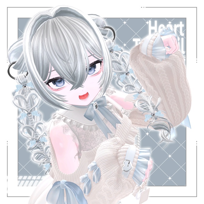 【VRC想定】ハートツインテール【しなの対応】