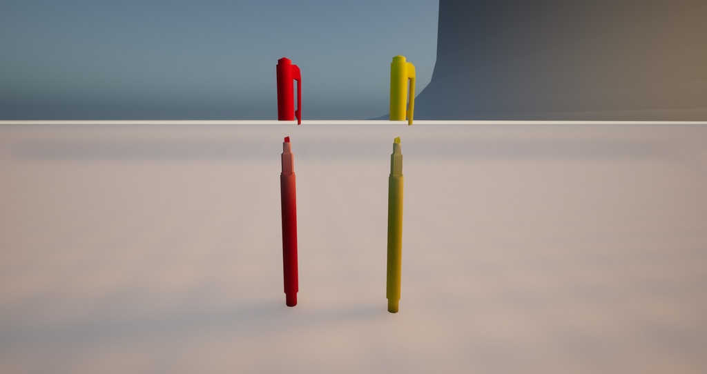 雑巾と鉛筆(2B)と蛍光ペン(赤)(黄)