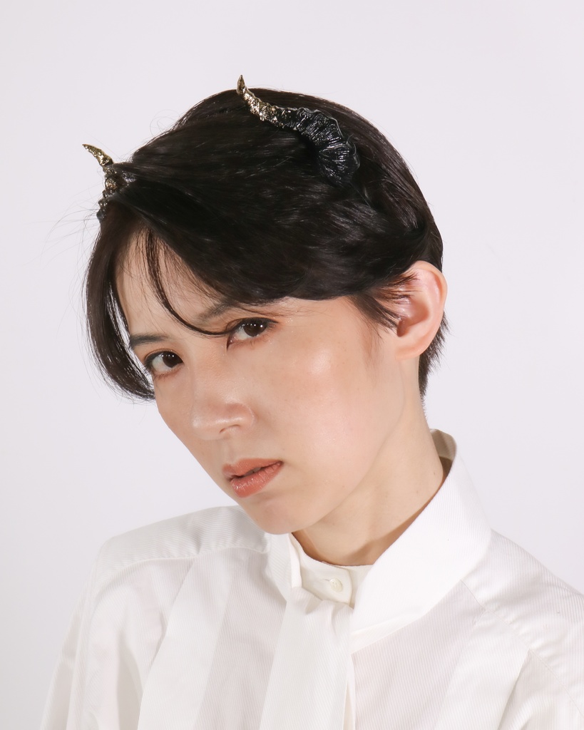 悪魔ツノカチューシャ 金箔