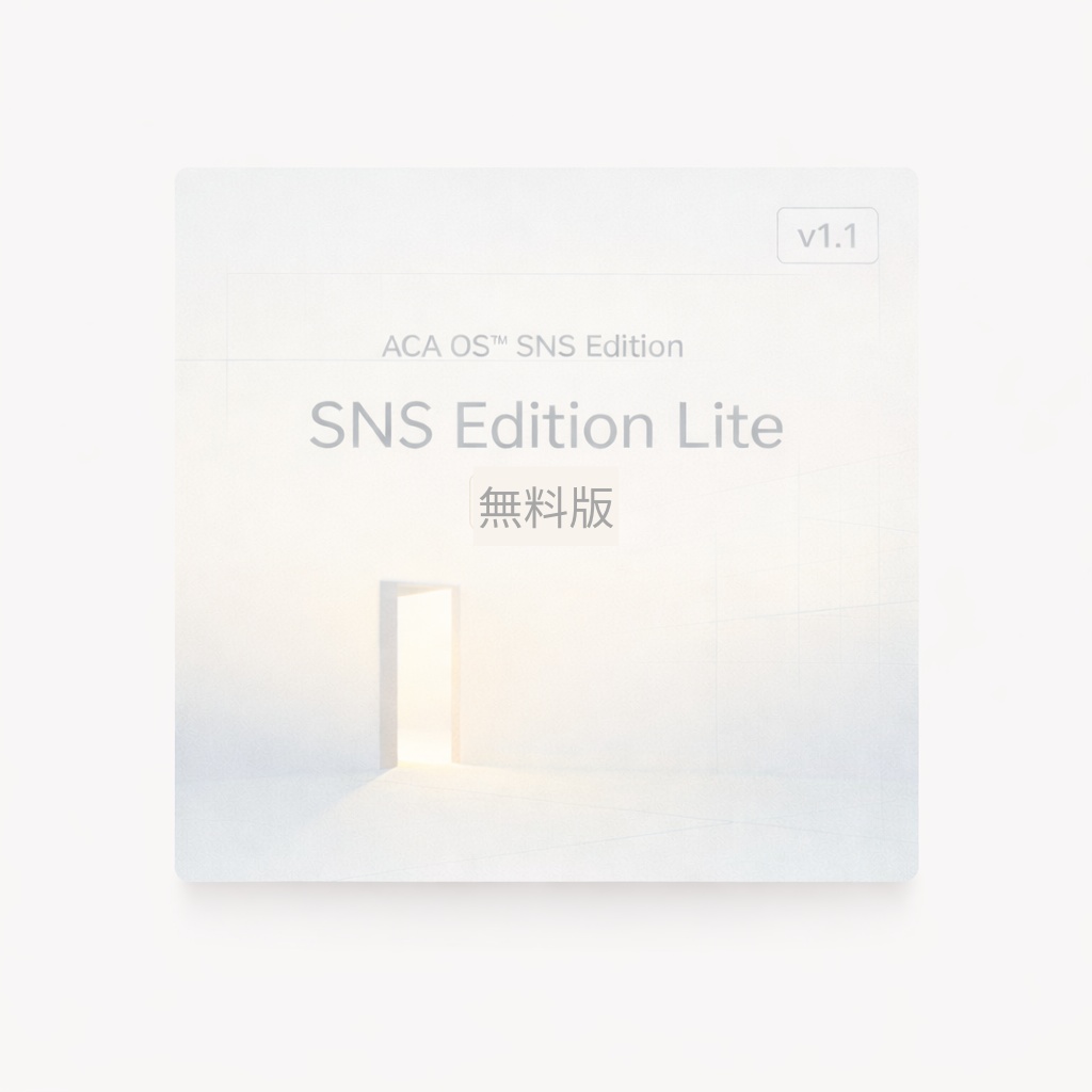ACA OS™ SNS Edition Lite v1.1（無料版）｜7日テンプレ｜沈黙OK