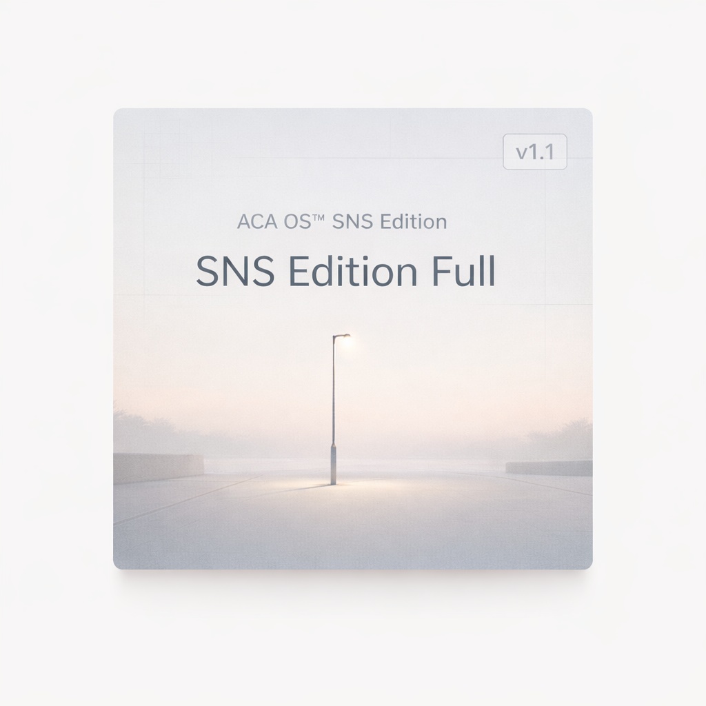 ACA OS™ SNS Edition Full v1.1｜連載型SNS OS｜7日テンプレ完全版