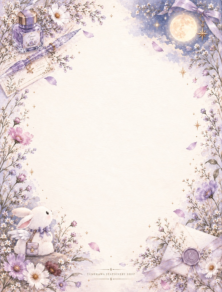 【無料配布】月夜のデジタル便箋|MOONLIT LETTER COLLECTION|全4種