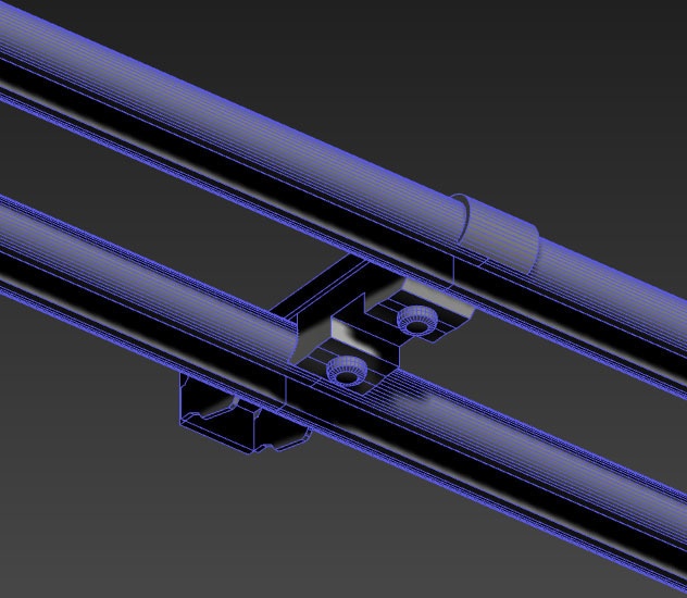 内装小物「カーテンレール二列タイプ」3Dデータ