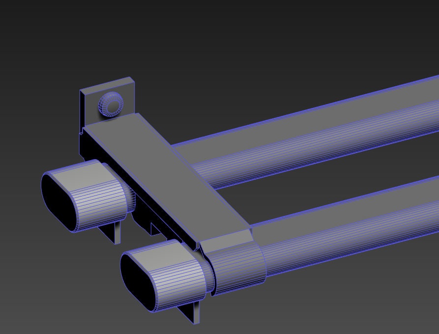 内装小物「カーテンレール二列タイプ」3Dデータ