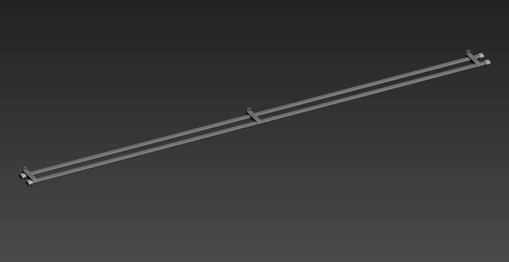 内装小物「カーテンレール二列タイプ」3Dデータ