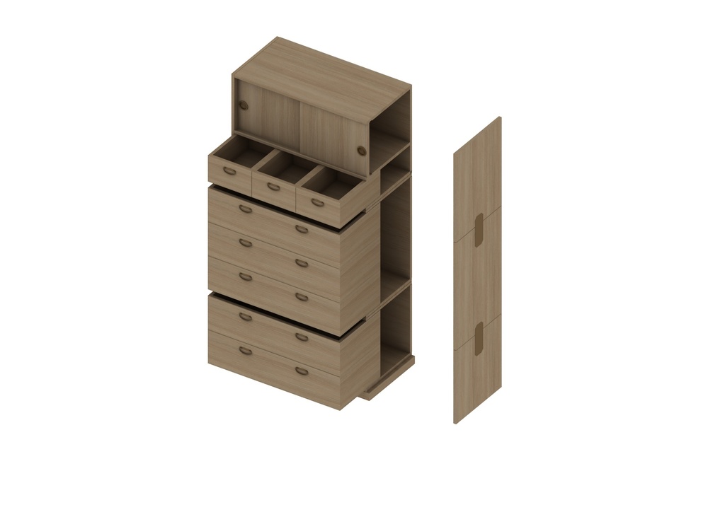 昭和の家具シリーズ「タンスいろいろ」3Dデータ