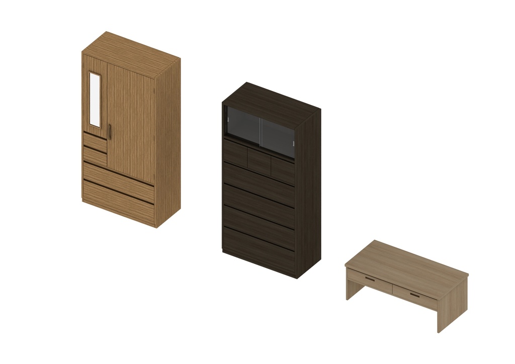 昭和の家具シリーズ「タンスいろいろ」3Dデータ