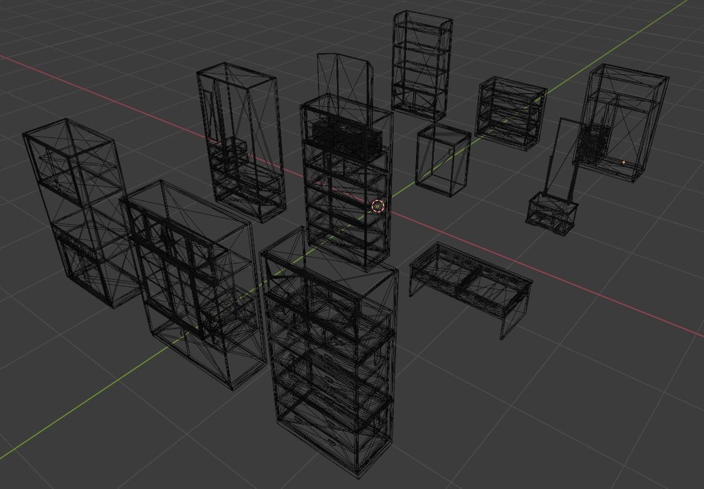 昭和の家具シリーズ「タンスいろいろ」3Dデータ