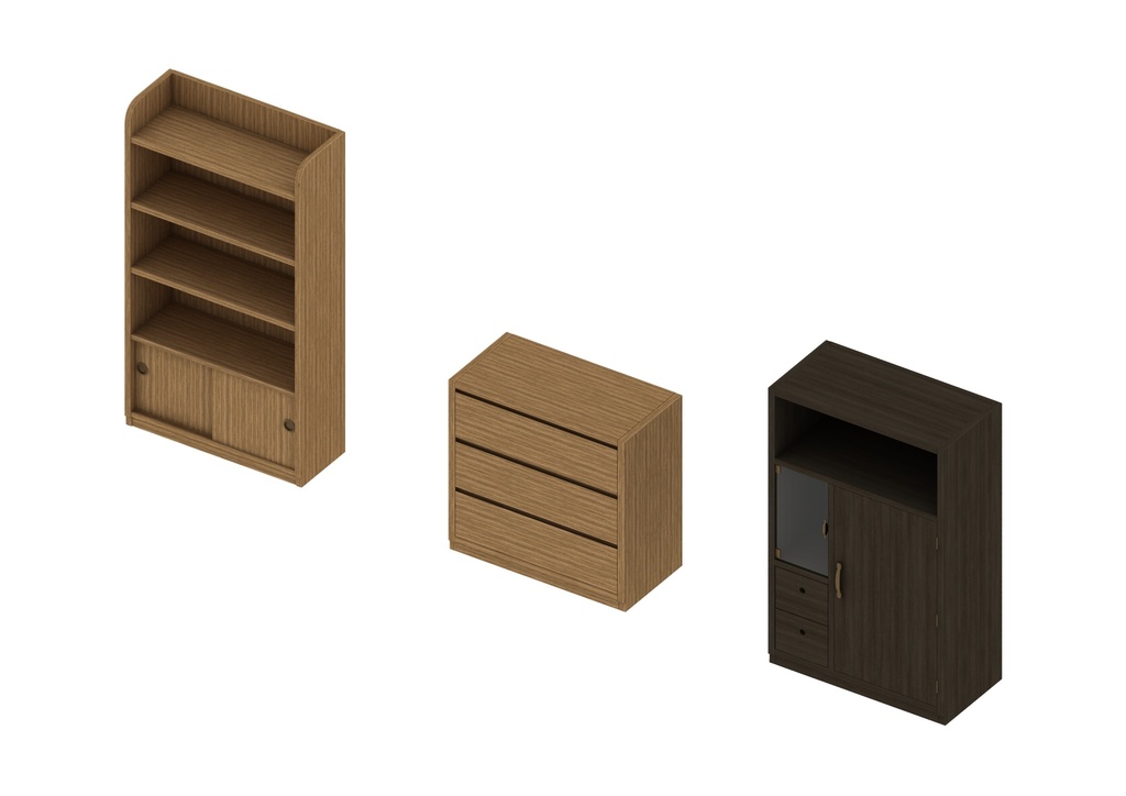 昭和の家具シリーズ「タンスいろいろ」3Dデータ