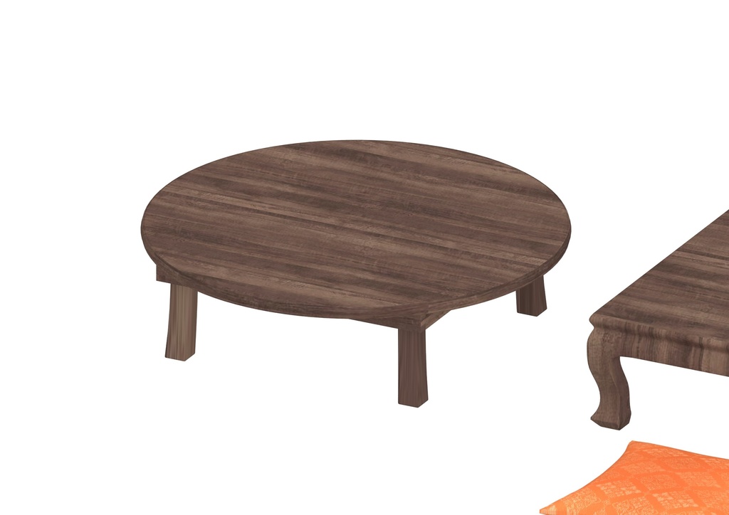 昭和の風景素材「ちゃぶ台・客間座卓」3Dデータ