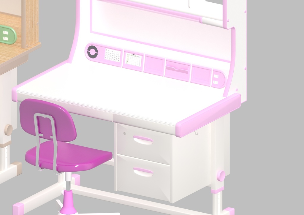 昭和の子供部屋「男児・女児用、学習机と椅子」3Dデータ