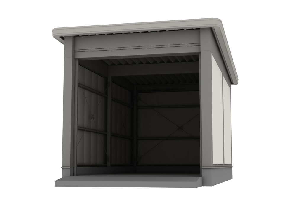 「プレハブ車庫」3Dデータ