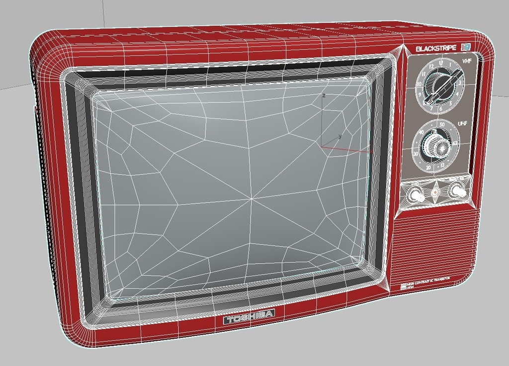 【昭和レトロ】東芝14P64 ブラウン管テレビ【3Dデータ】