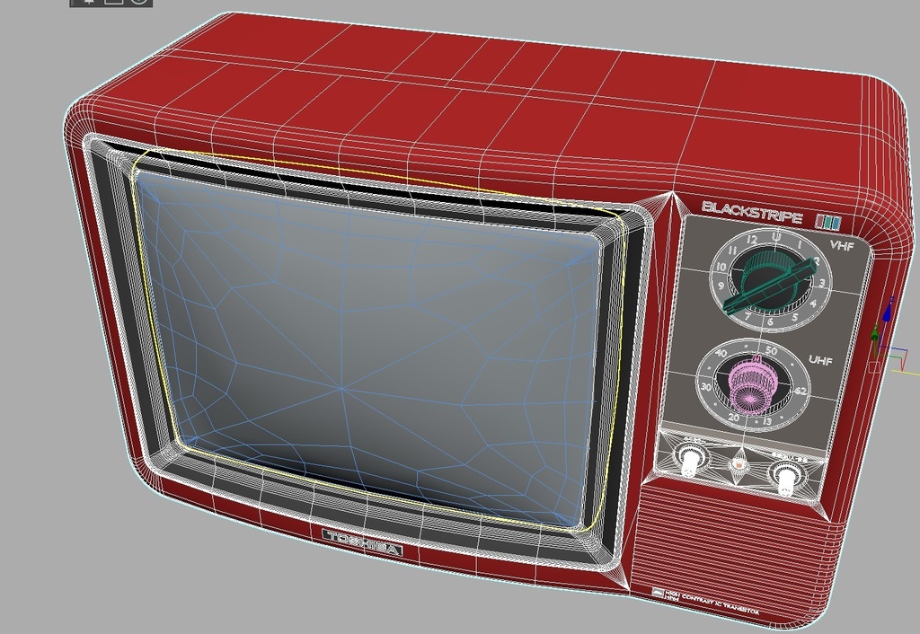 【昭和レトロ】東芝14P64 ブラウン管テレビ【3Dデータ】