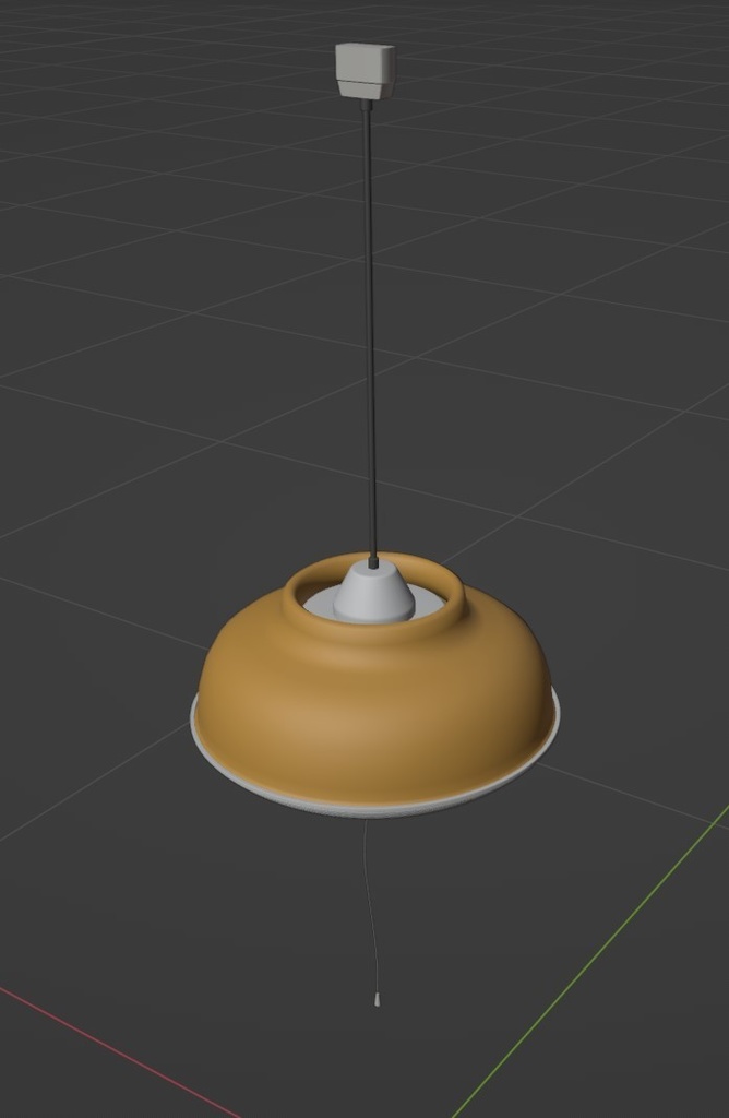 【昭和レトロ】東芝形式不明 レトロ台所照明【3Dデータ】