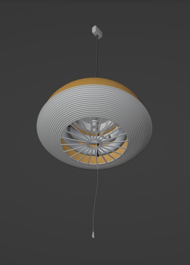 【昭和レトロ】東芝形式不明 レトロ台所照明【3Dデータ】