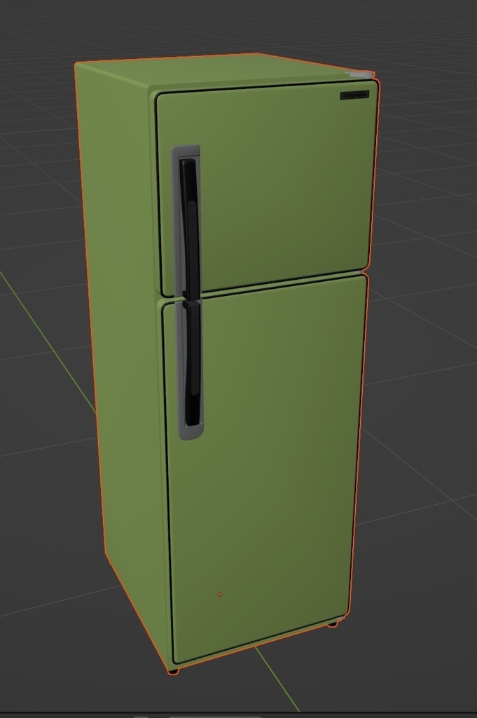 【昭和レトロ】東芝GR-215 「クリアーナ北斗星」冷蔵庫【3Dデータ】