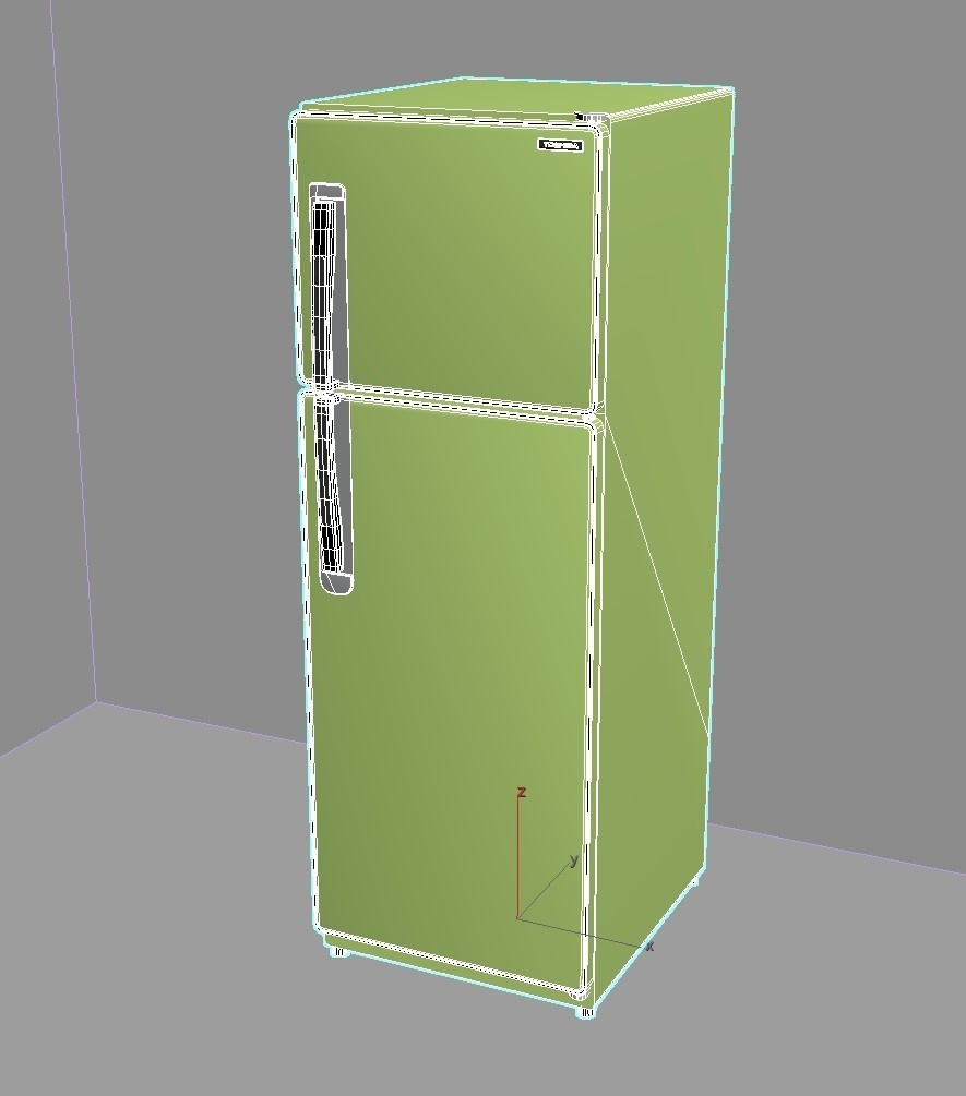 【昭和レトロ】東芝GR-215 「クリアーナ北斗星」冷蔵庫【3Dデータ】