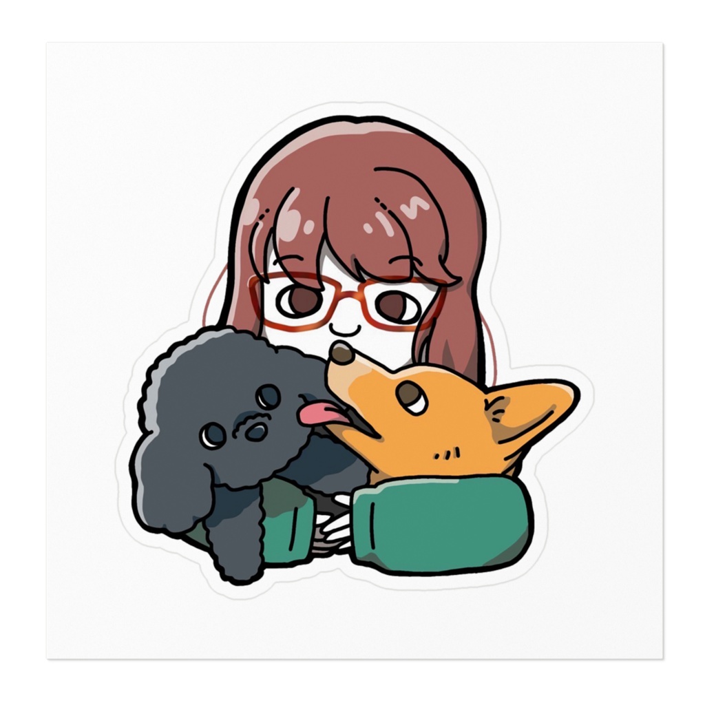 めがね少女と犬