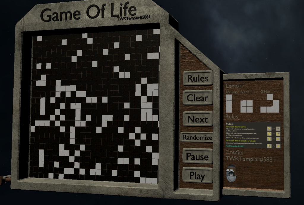 Conway's game of life by TWKTemplar VRChat UdonSharp