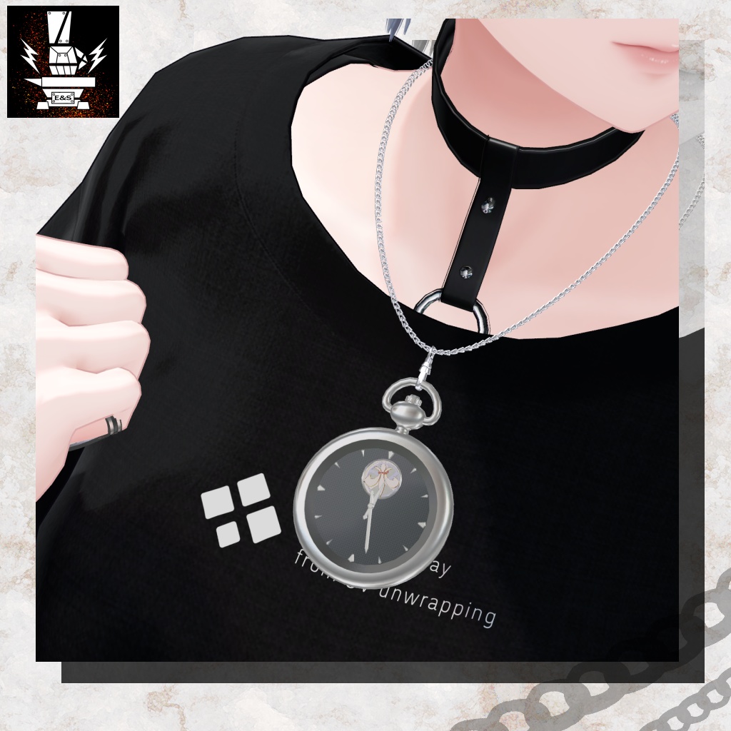 【トゥールビヨン・針アニメーション付き】PB設定済み懐中時計ネックレス【Moduler avatar対応】