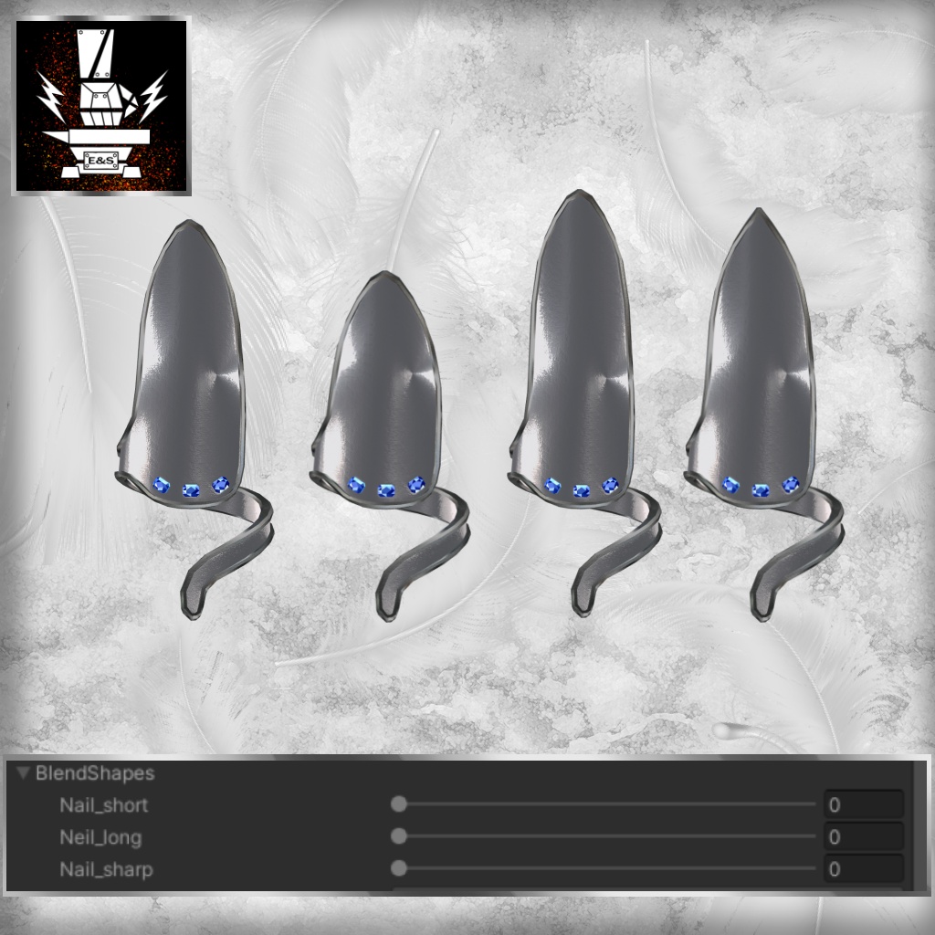 【Moduler avatar対応】VRC用ネイルリング2【森羅、水瀬、萌、桔梗、セレスティア、フラクチュア対応】