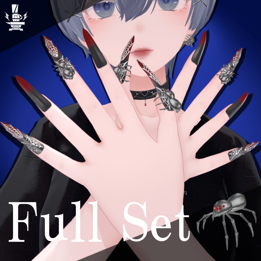 【Moduler avatar対応】VRC用ネイルリング3【森羅、水瀬、萌、桔梗、セレスティア、フラクチュア対応】