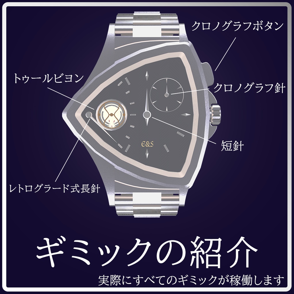 【ギミック付き】VRC用スタイリッシュな腕時計【MA対応】
