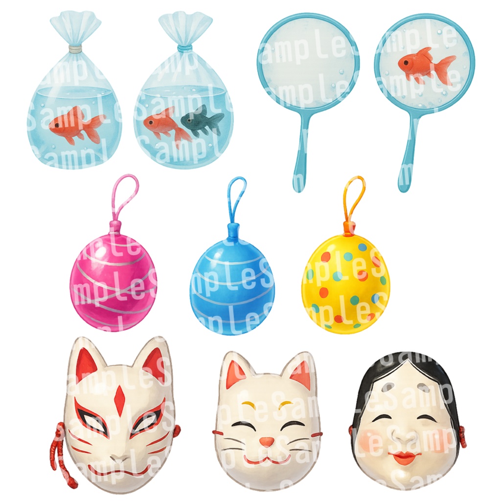 【透過済 PNG素材】夏祭り素材 53枚