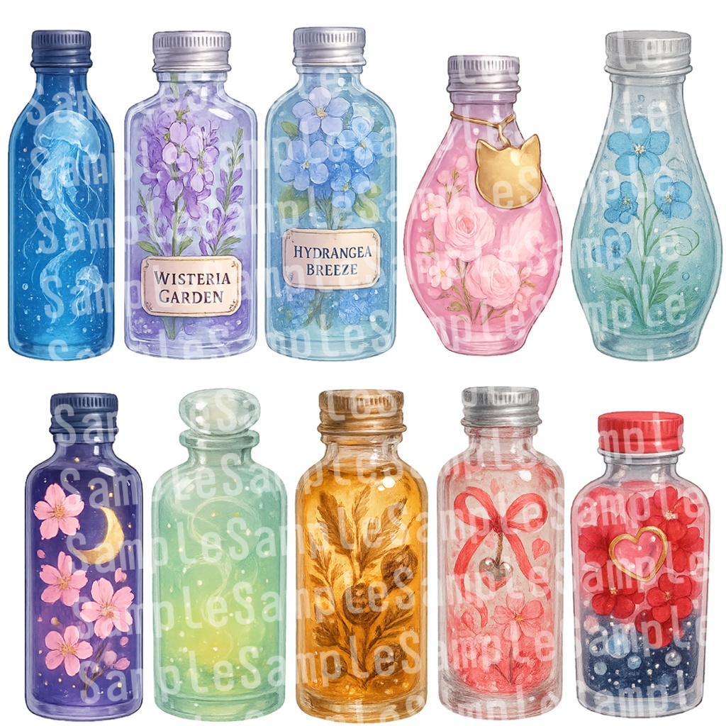 【透過済 PNG素材】ハーバリウム素材 50枚